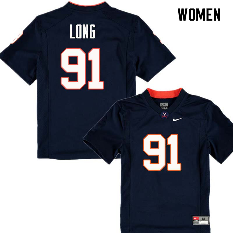 Women #91 Chris Long Virginia Cavaliers College Football Jerseys Sale-Navy